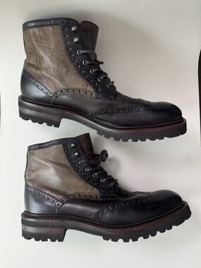 Johnston Murphy Collection Dudley Lug Wingtip Calfskin Boots Mens Size 9.5 $328